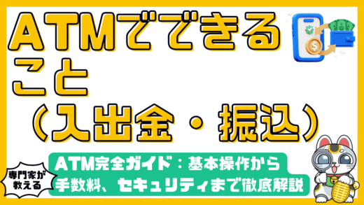 ATM完全ガイド：基本操作から手数料、セキュリティまで徹底解説