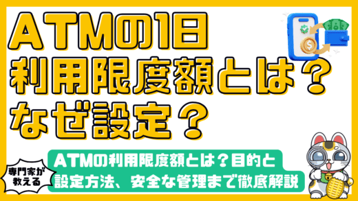 ATMの利用限度額とは？目的と設定方法、安全な管理まで徹底解説